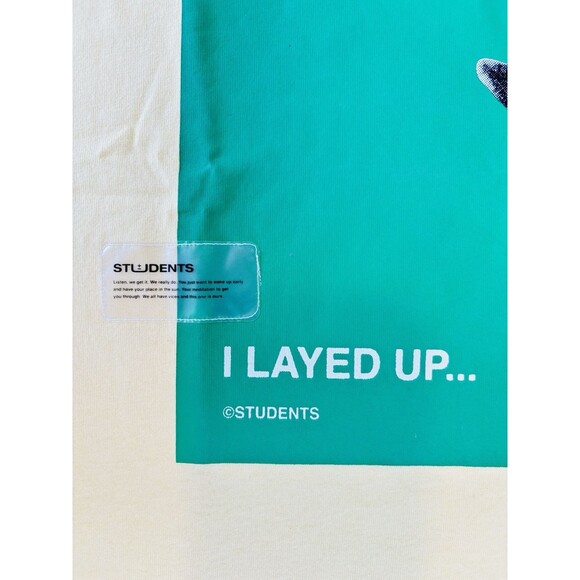 Students Golf Men's T-Shirt “I Layed Up”  Tee - Size Small Yellow Green Face NWT - Picture 8 of 9